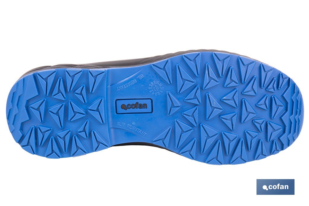 Zapato de seguridad deportivo Gante S3L FO SR ESD | Puntera de composite y plantilla antiperforación | Suela antideslizante | Disponible desde la talla 37 hasta la 47 - Cofan