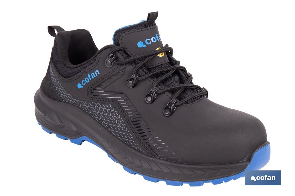 Zapato de seguridad deportivo Gante S3L FO SR ESD | Puntera de composite y plantilla antiperforación | Suela antideslizante | Disponible desde la talla 37 hasta la 47 - Cofan