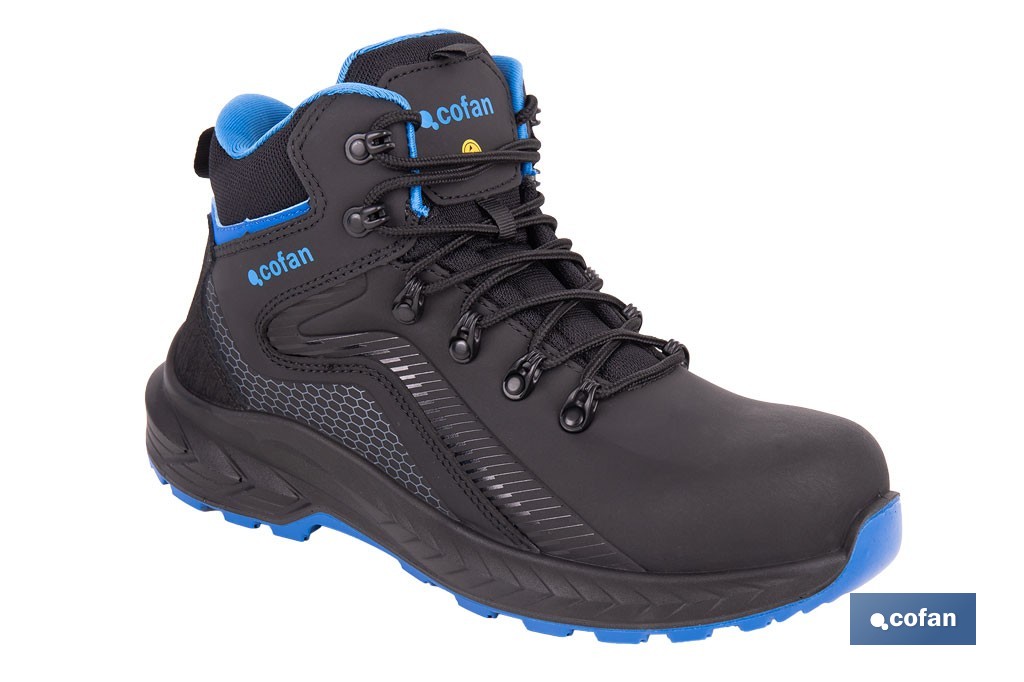 Bota de seguridad deportiva Namur S3L FO SR ESD | Puntera de composite y plantilla antiperforación | Suela antideslizante | Disponible desde la talla 37 hasta la 47 - Cofan