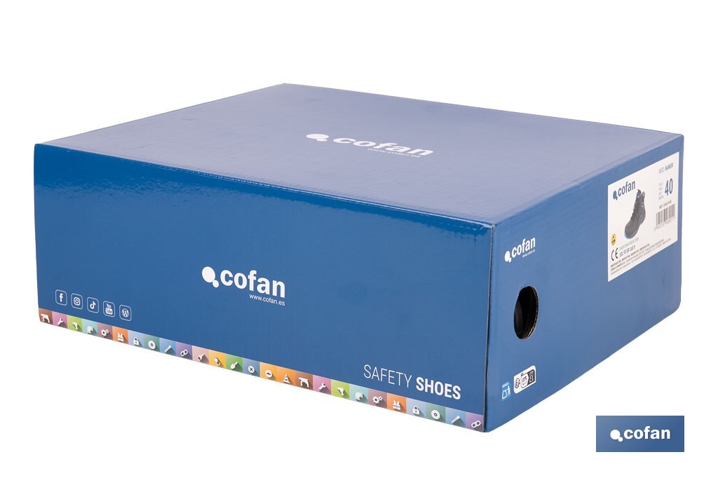 Bota de seguridad deportiva Namur S3L FO SR ESD | Puntera de composite y plantilla antiperforación | Suela antideslizante | Disponible desde la talla 37 hasta la 47 - Cofan