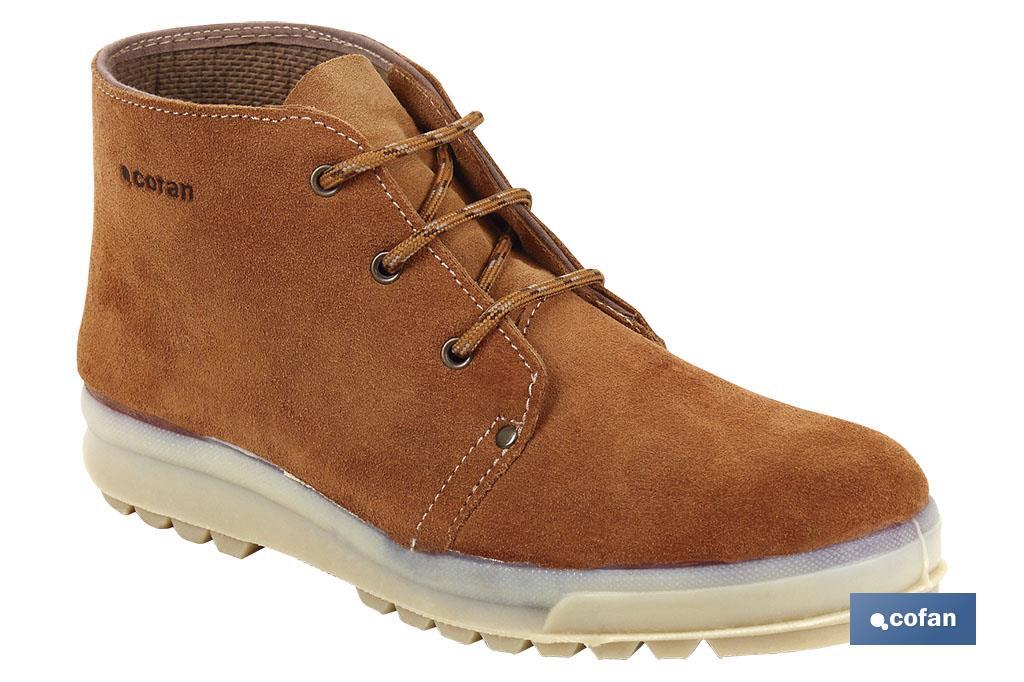Trekking Boot | Leather | Morella Model | With Shoelaces | Camel Colour | Non-Slip Sole - Cofan