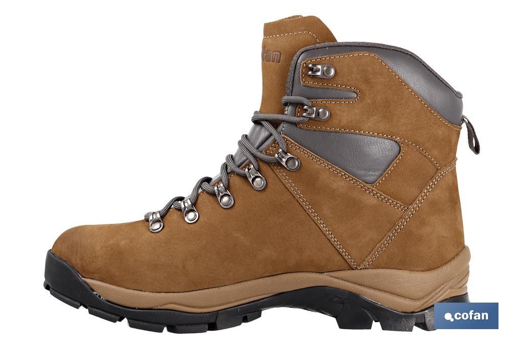 Bota de Montanha Castanha | Tamanhos desde o 37 ao 47 | Bota de Pele Nobuck para Trekking - Cofan