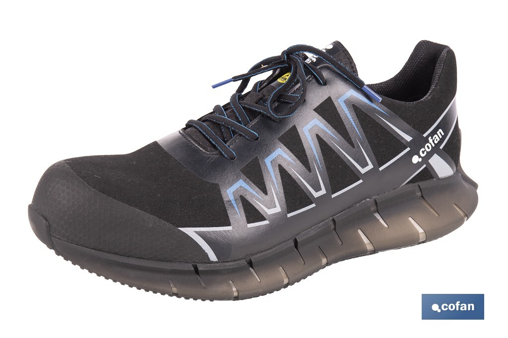 Zapato de seguridad deportivo S2 Wings Bolt | Sin metal | Puntera de composite | Suela antideslizante | Disponible desde la talla 35 hasta la 47 - Cofan