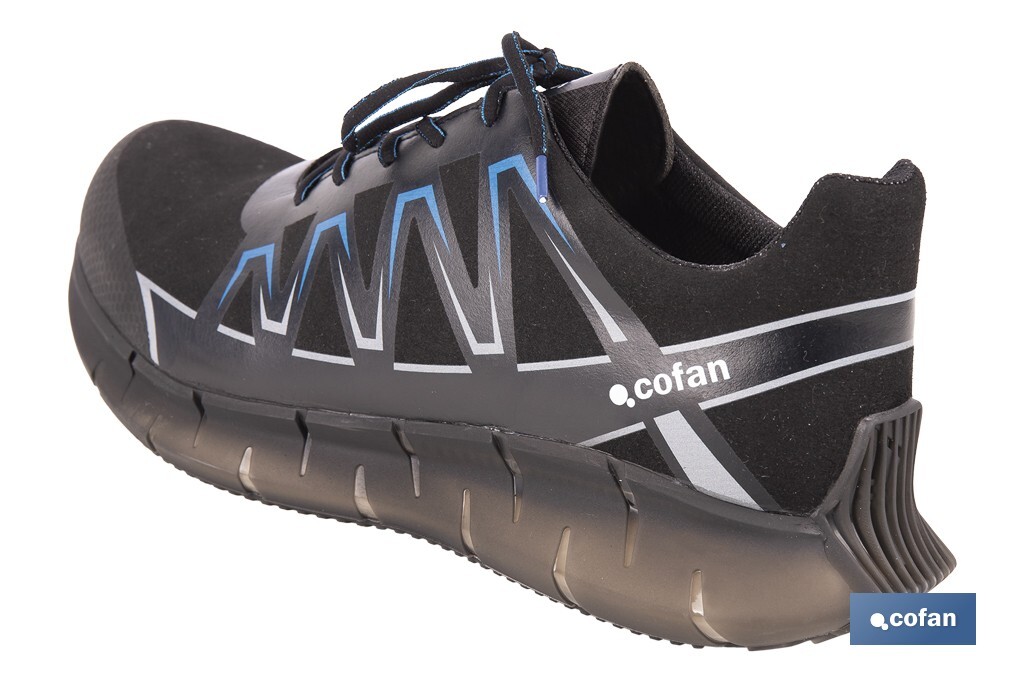 Zapato de seguridad deportivo S2 Wings Bolt | Sin metal | Puntera de composite | Suela antideslizante | Disponible desde la talla 35 hasta la 47 - Cofan