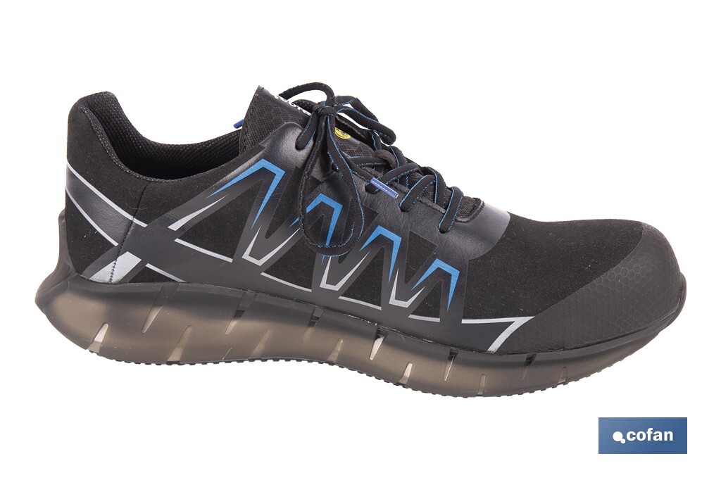 Zapato de seguridad deportivo S2 Wings Bolt | Sin metal | Puntera de composite | Suela antideslizante | Disponible desde la talla 35 hasta la 47 - Cofan