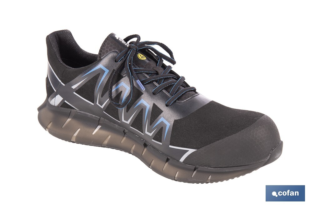 Zapato de seguridad deportivo S2 Wings Bolt | Sin metal | Puntera de composite | Suela antideslizante | Disponible desde la talla 35 hasta la 47 - Cofan