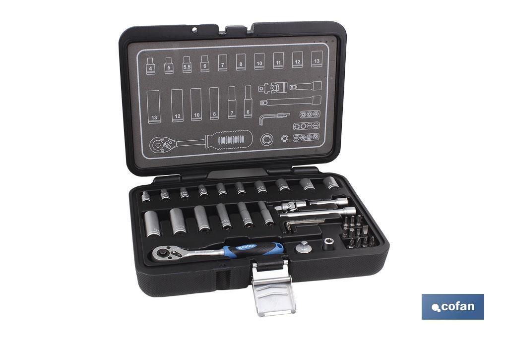 36-pc 1/4" Professional socket set - Cofan