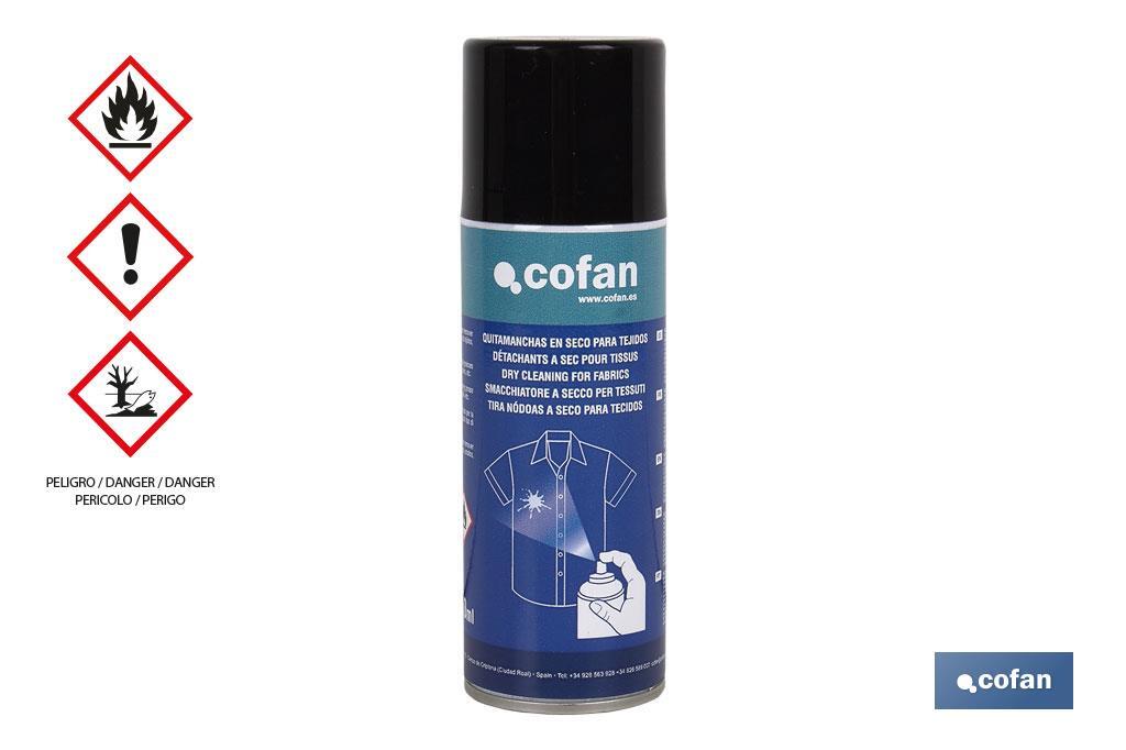 Spray Removedor de Manchas | Aplicação a seco | Adequado para tecidos | Embalagem de 200 ml - Cofan