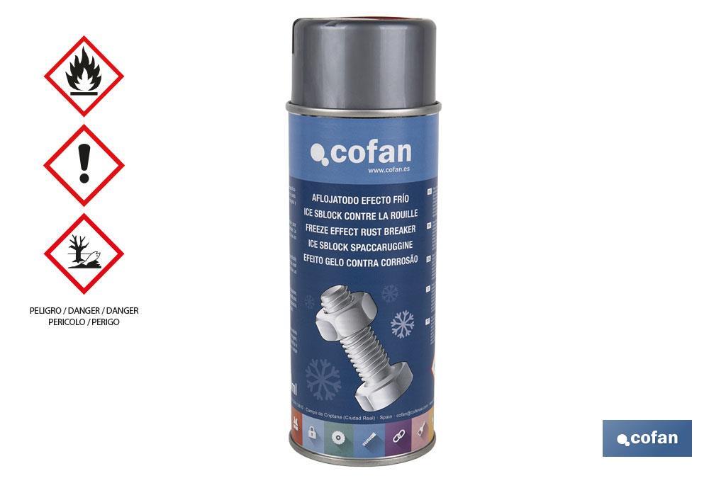 Dégrippant à effet froid 400 ml | Désoxydant avec effet givrant | Refroidissement intense des pièces à dégripper ou séparer - Cofan