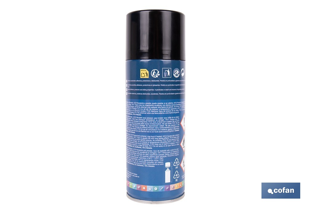 Grasa blanca de litio + PTFE 400 ml | En spray con aditivo de PTFE | Spray de lubricante líquido - Cofan