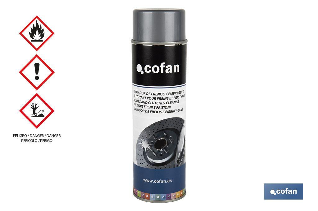 Brake and clutch cleaner 500ml | Oil, grease and dirt remover | Quick drying - Cofan