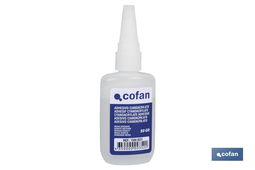 Cyanoacrylate adhesive | High or Medium viscosity | 50g | Instant glue - Cofan