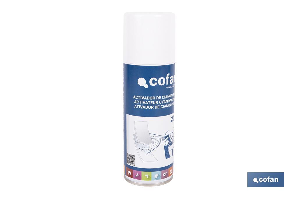 Cyanoacrylate activator spray 210ml | Ideal for porous surfaces | Bounds easily and firmly fragile parts - Cofan