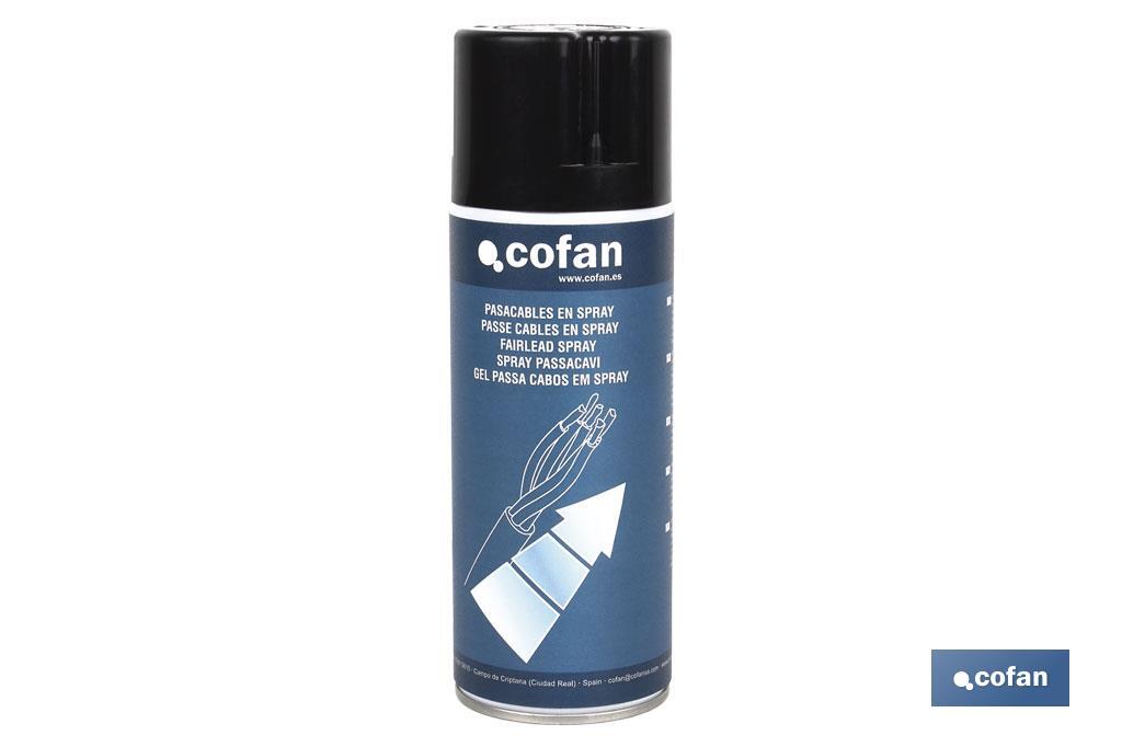Passa cabos em spray 400 ml| Pelicula lubrificante de cabos eléctricos| Lubrificador de cablagens eléctricas em spray - Cofan