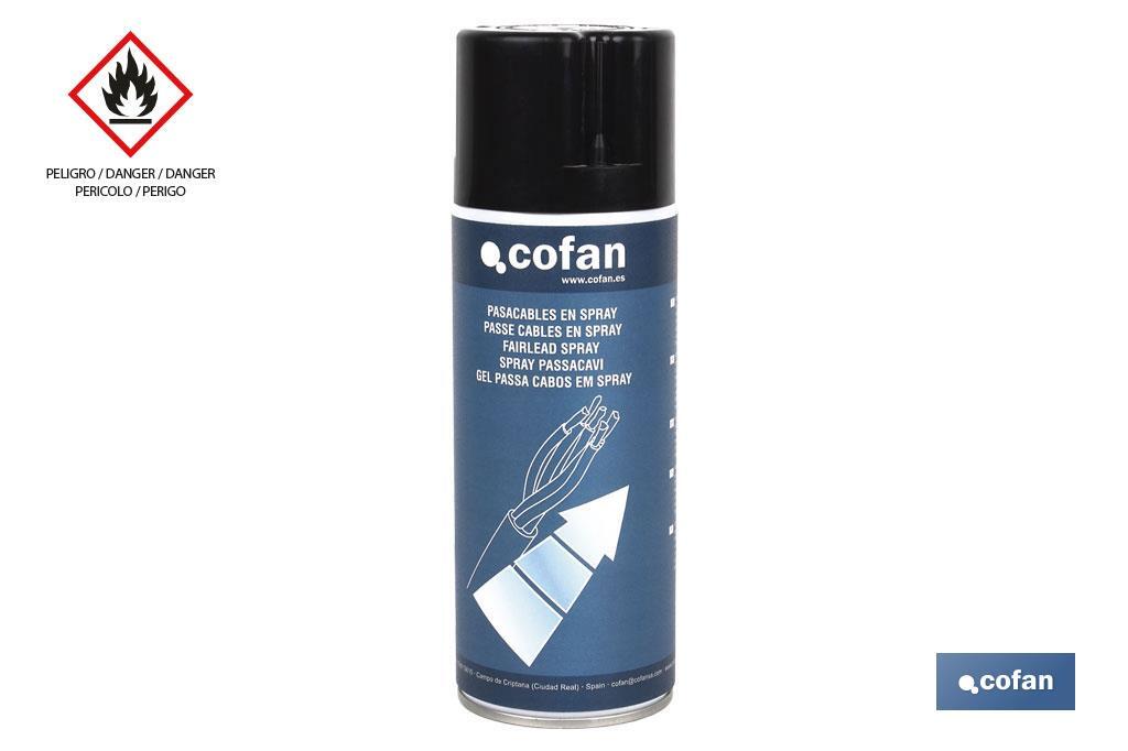 Spray lubrifiant de câbles électriques 400 ml | Protecteur en spray | Il réduit le frottement entre les câbles - Cofan