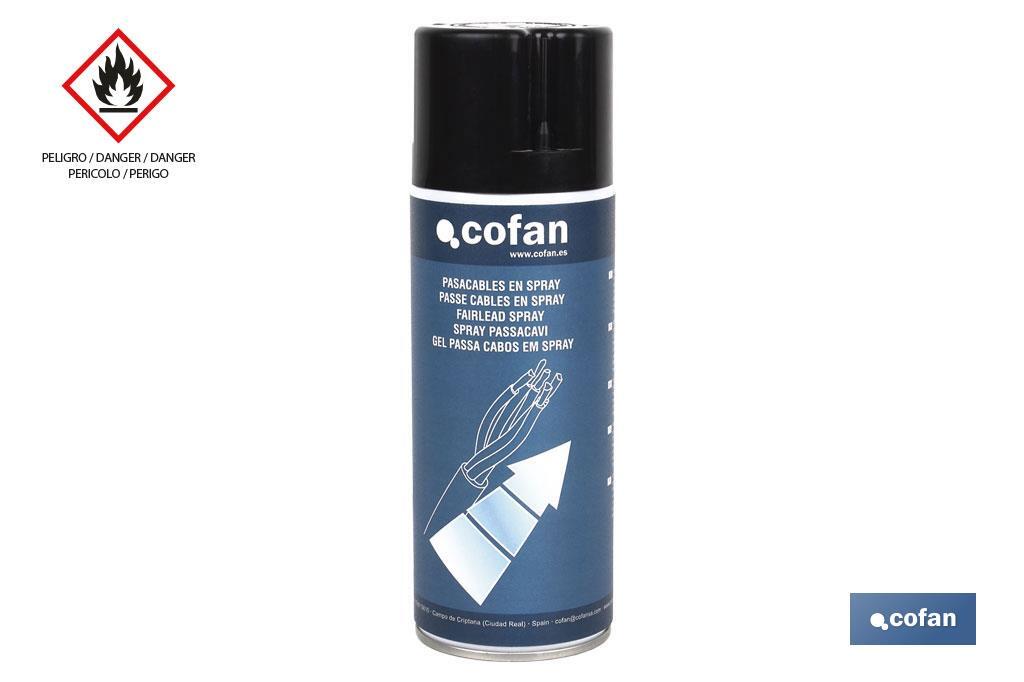 Spray lubricant for electrical cables 400ml | Spray protector | Reduces friction between cables - Cofan