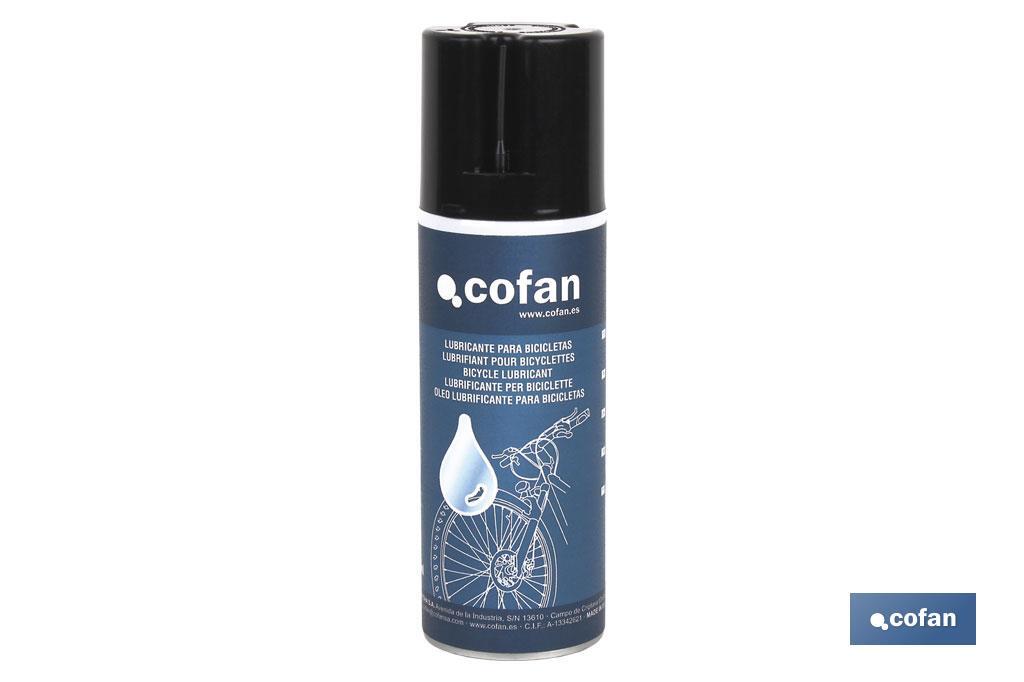 Bicycle lubricant spray 200 ml | Spray lubricant for chains | Anti-wear protection - Cofan