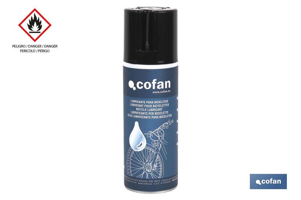 Bicycle lubricant spray 200 ml | Spray lubricant for chains | Anti-wear protection - Cofan