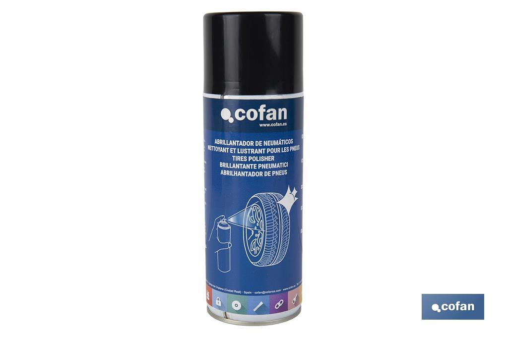 Abrillantador de neumáticos en spray 400 ml | Para ruedas de coche | Efecto duradero - Cofan