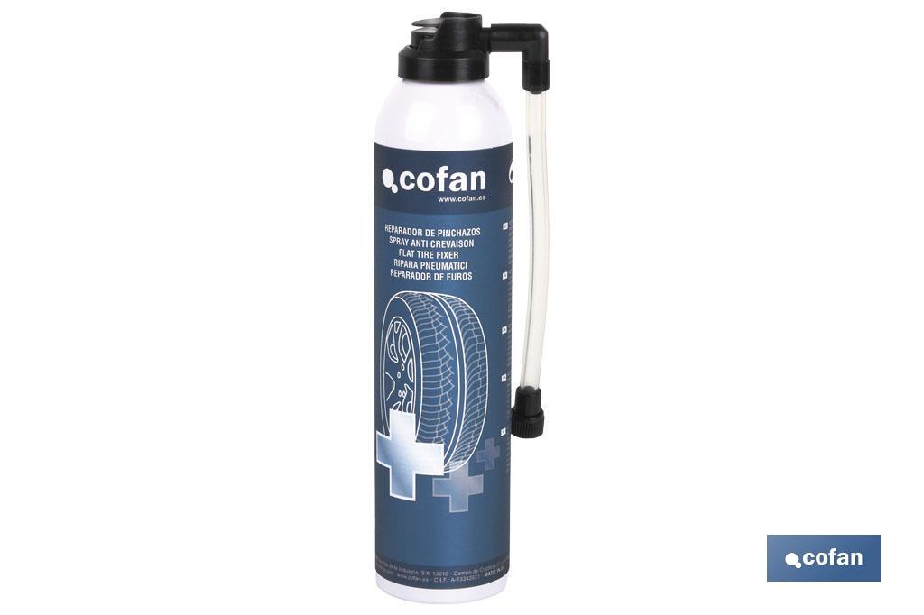 Reparador de furos em Spray | 300 ml | Apto para todo tipo de pneus - Cofan