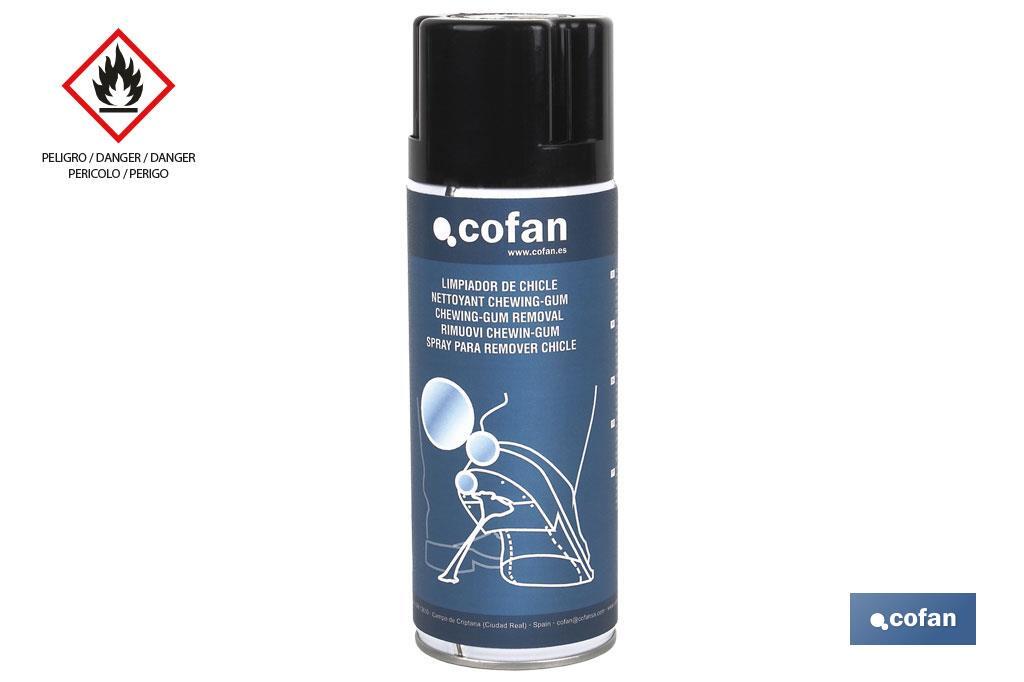 Limpiador de chicle en spray 500 ml | Limpia y permite retirar | Aplicado mediante aerosol - Cofan