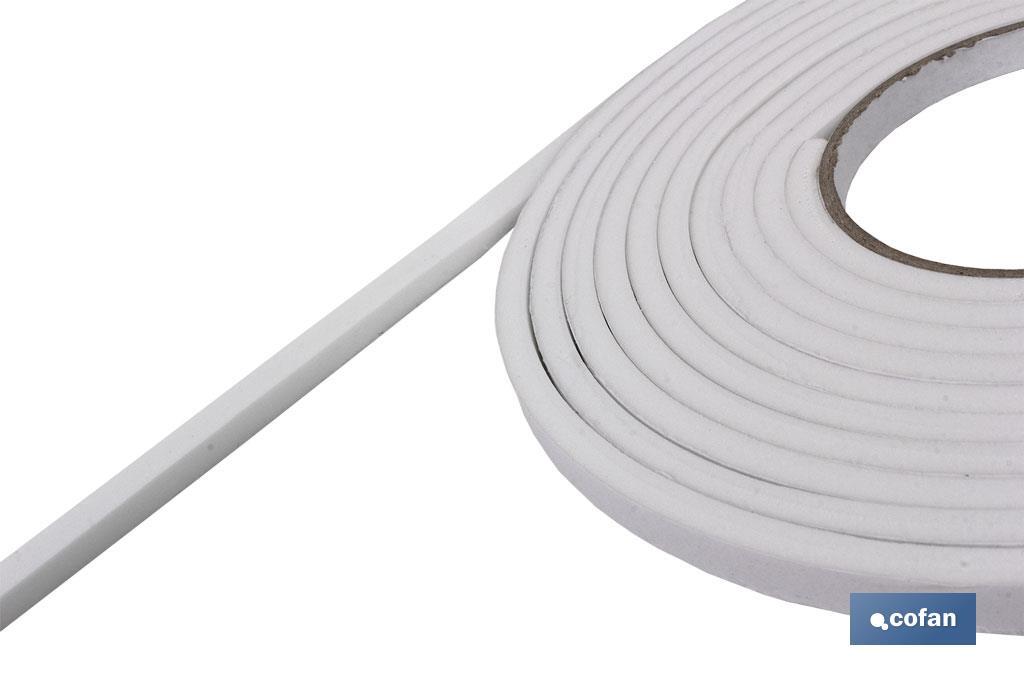 Rollo Burlete Adhesivo Aislante de Espuma Blanca Medidas 4,5m x 9 mm Cofan