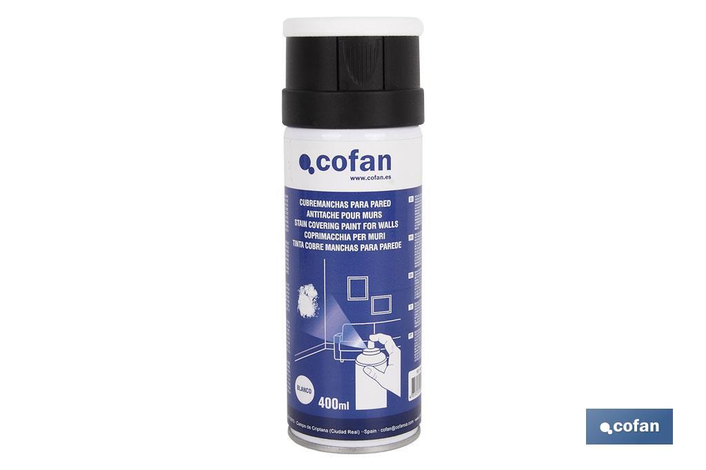 Cobre manchas em Spray para paredes | Cor branco | Embalagens de 400 ml - Cofan
