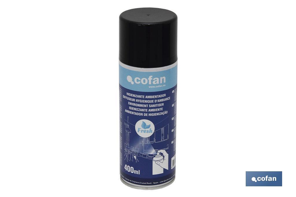 Sanitising air freshener | Capacity: 400ml | Efficient and quick action - Cofan