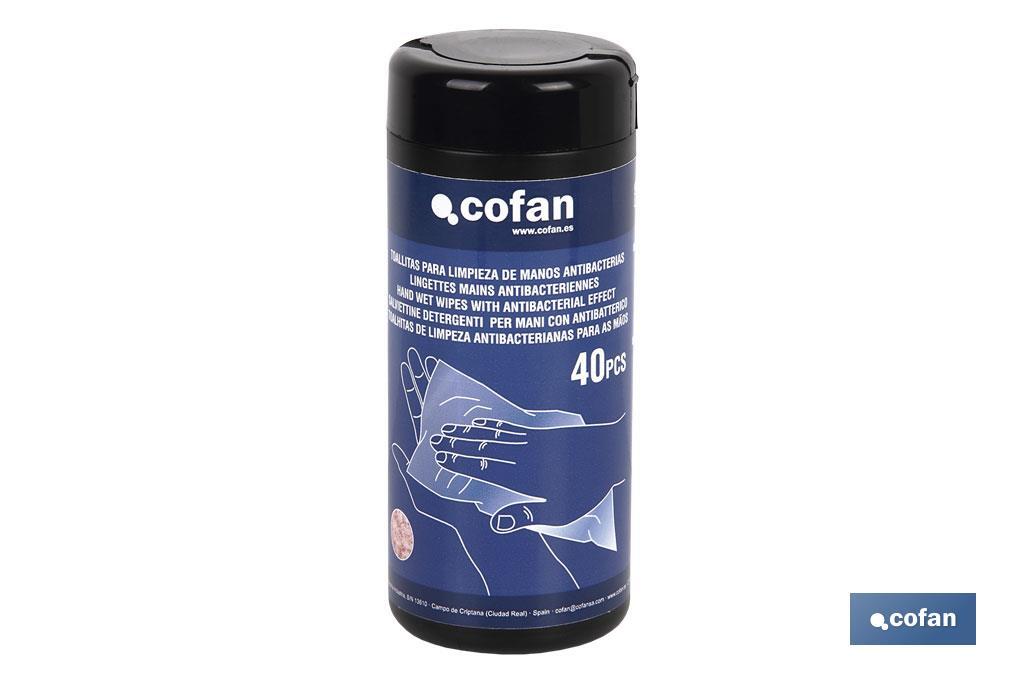 Toallitas higienizantes para manos | 40 unidades por producto | Toallas húmedas con extracto de Aloe Vera - Cofan