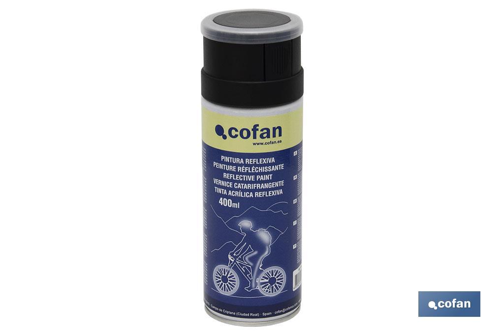 Tinta Acrílica Reflexiva | Embalagem de 400 ml | Fluorescente | Poder Luminoso em Superfícies Blancas - Cofan