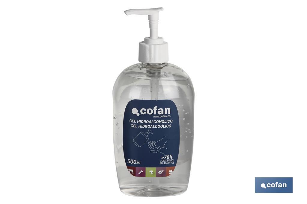 Gel Hidroalcohólico para manos | Contenido del recipiente de 500 ml | Desinfecta las manos sin utilizar agua - Cofan