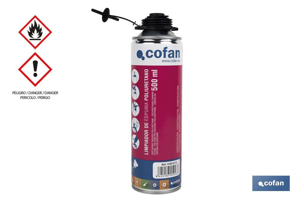 Nettoyant de Mousse de Polyuréthane | Aérosol 500 ml | Sans CFC - Cofan