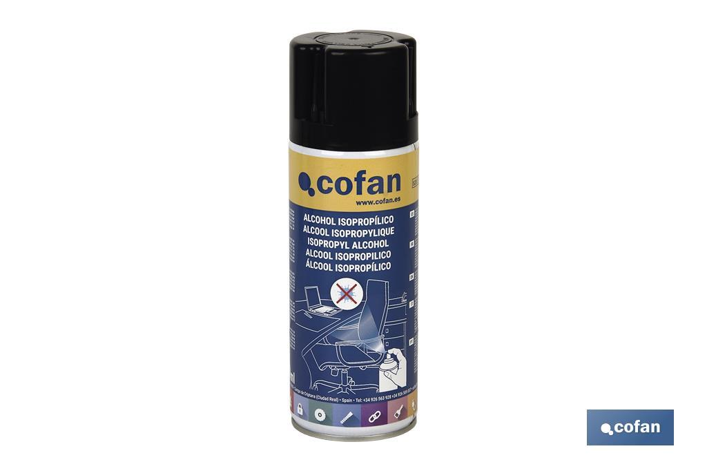 Isopropyl alcohol spray | 400ml Container | Disinfects any surface - Cofan