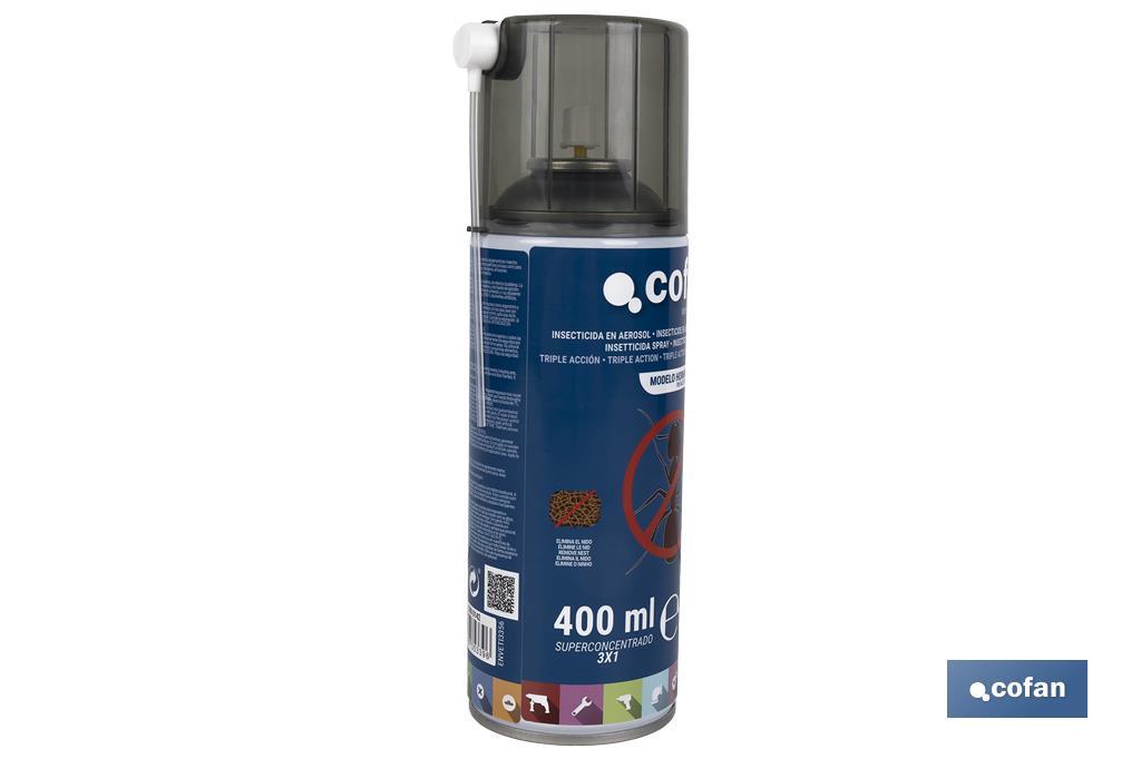 Insecticide pour Fourmis Triple Action | Format Spray | Récipient de 400 ml - Cofan