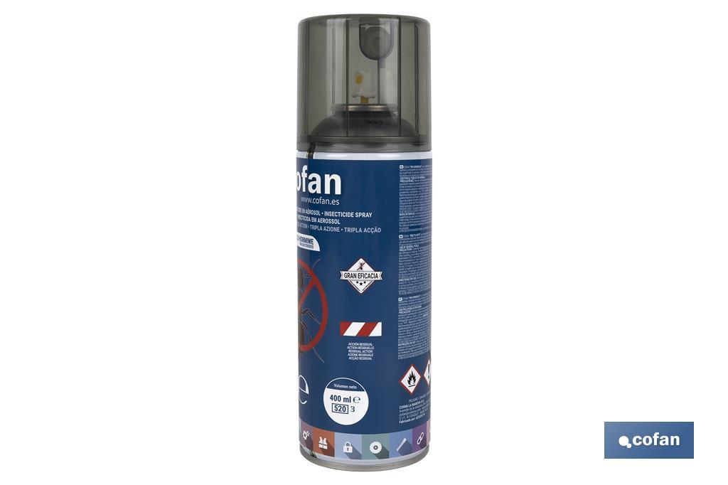 Insecticida para Hormigas Triple Acción | Formato Spray | Bote de 400 ml - Cofan