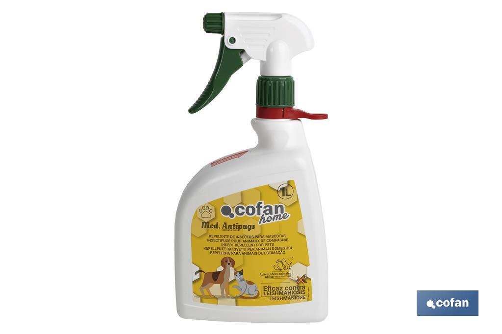 Répulsif et Insectifuge | Pour animaux de compagnie | Capacité de 1 litre - Cofan