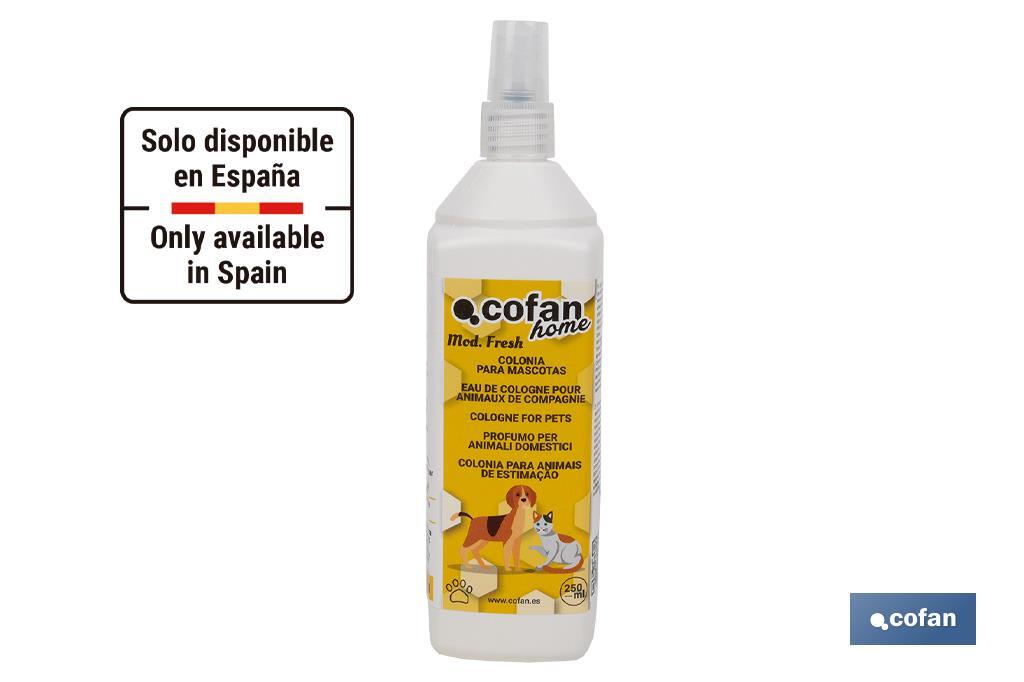 Colonia para Mascotas | Efecto Repelente | Capacidad de 250 ml - Cofan