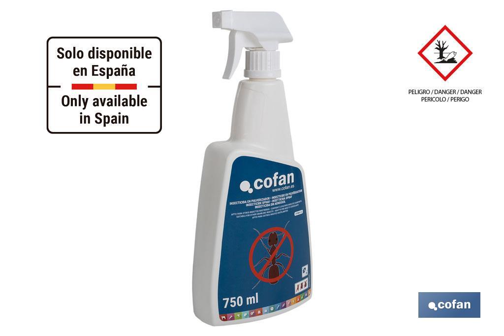 Insecticida para Hormigas | Aplicar con pulverizador | Capacidad de 750 ml - Cofan