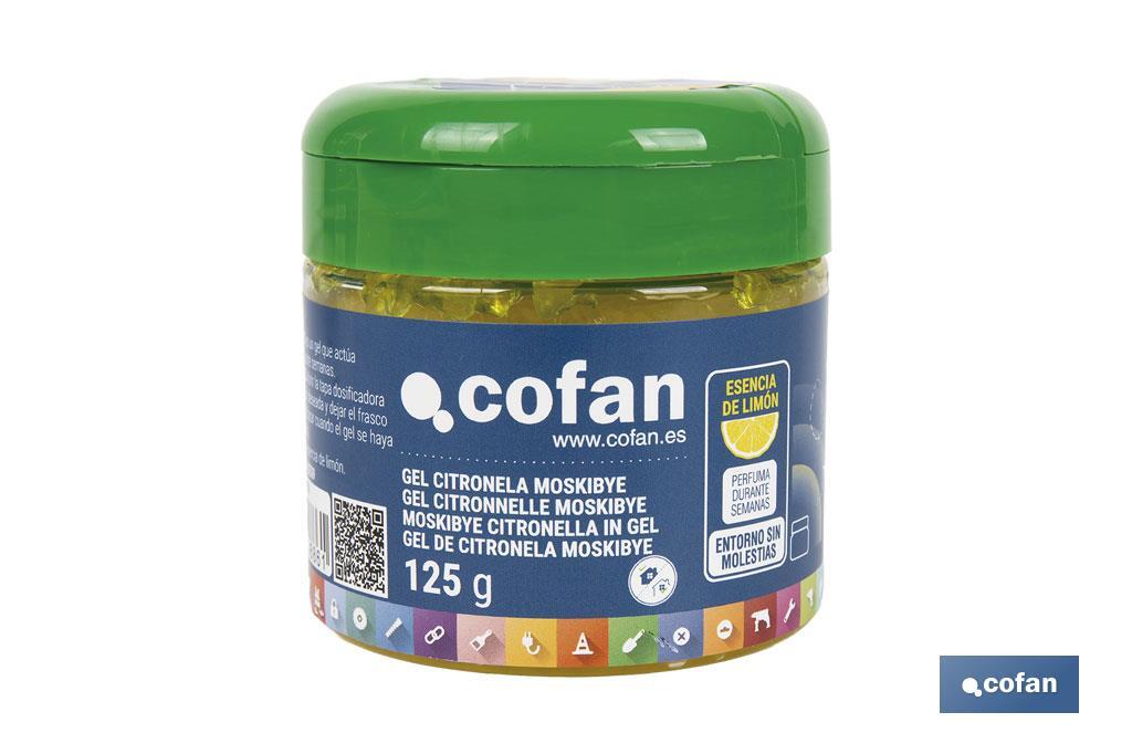 Gel de citronela con esencia de limón | Ahuyentador de insectos natural y duradero | Duración de hasta 4 semanas - Cofan