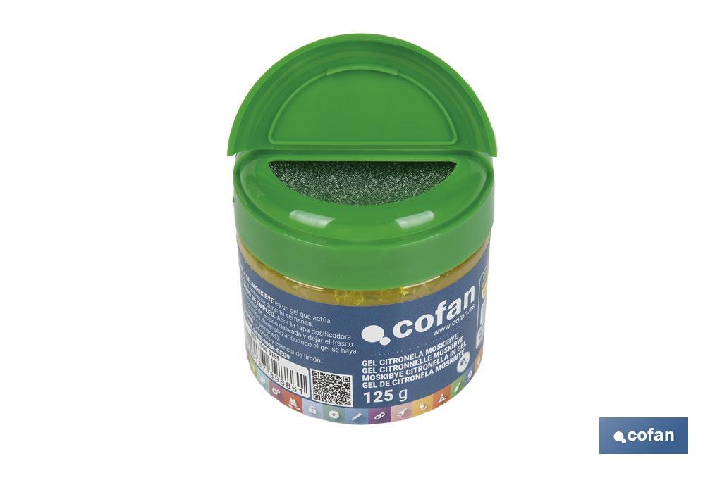 Gel de citronela con esencia de limón | Ahuyentador de insectos natural y duradero | Duración de hasta 4 semanas - Cofan