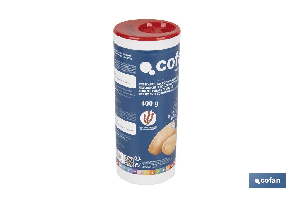 Desecante ecológico para patatas | Antigerminativo de algas marinas | Libre de biocidas | Peso: 400 g - Cofan