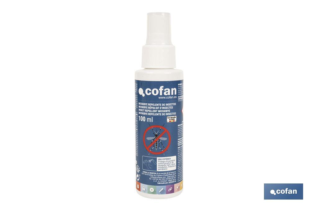 Repelente de insectos | Protección duradera contra mosquitos y garrapatas | Uso seguro para toda la familia | Capacidad: 100 ml | Uso no profesional - Cofan