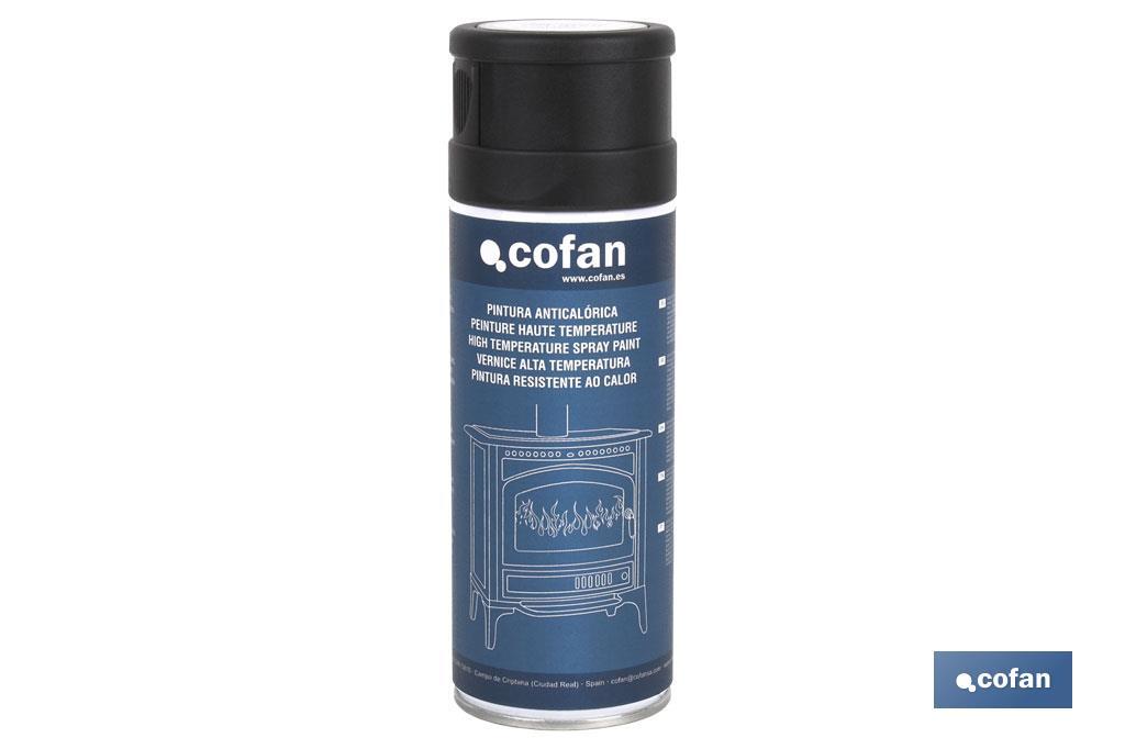 Tinta em Spray Antí calor 600ºC | Preto ou Cinza | Embalagem de 400 ml | Tinta térmica - Cofan