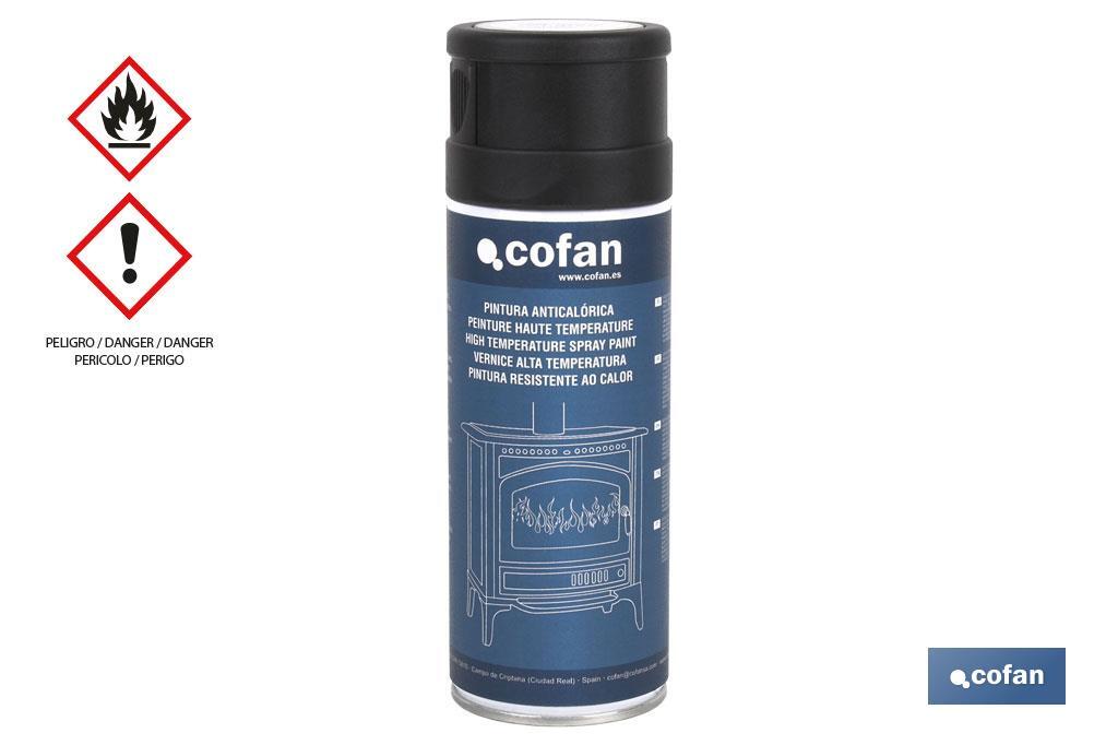 Heat-resistant spray paint 600°C | Black or grey | 400ml | Thermal paint - Cofan