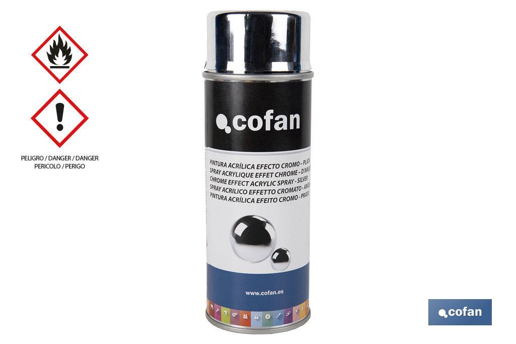 Pintura en Spray Efecto Cromo | Oro o Plata | Envase de 400 ml | Pintura en Aerosol - Cofan