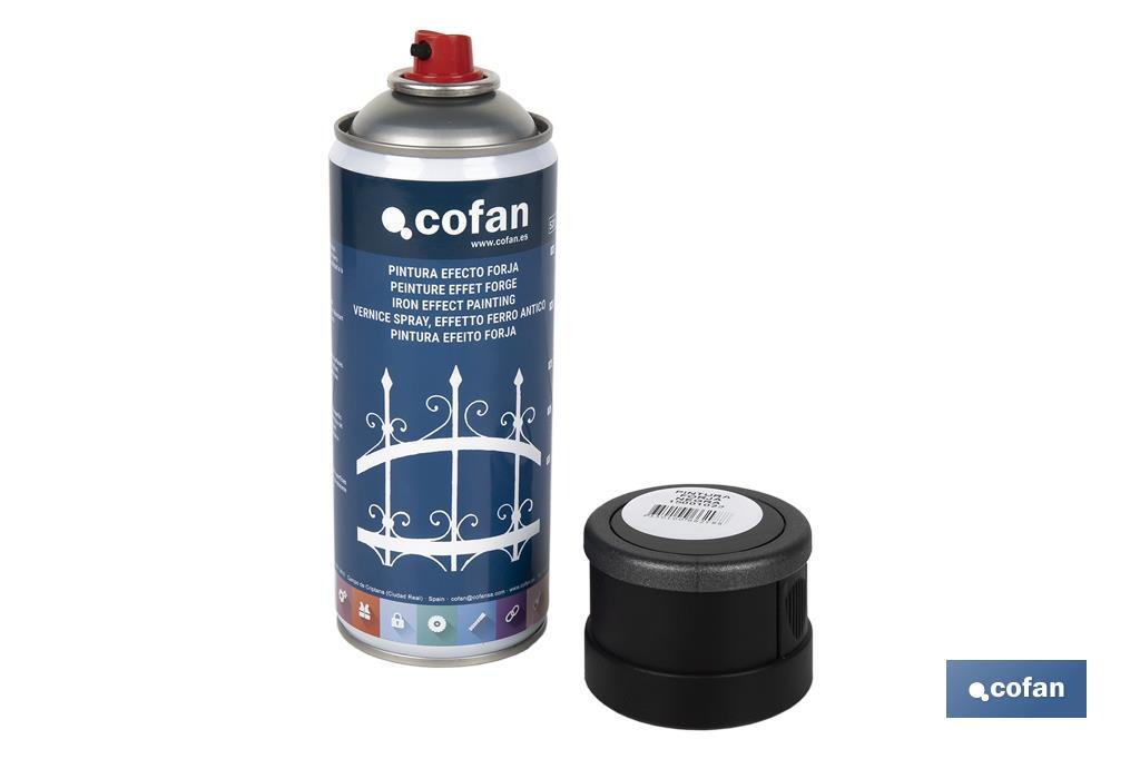 Tinta em Spray | Efeito forja | Cor Preto ou Cinza | Embalagem de 400 ml - Cofan