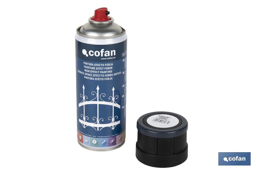 Peinture en spray | Effet fer forgé | Couleur noire ou grise | Emballage de 400 ml - Cofan