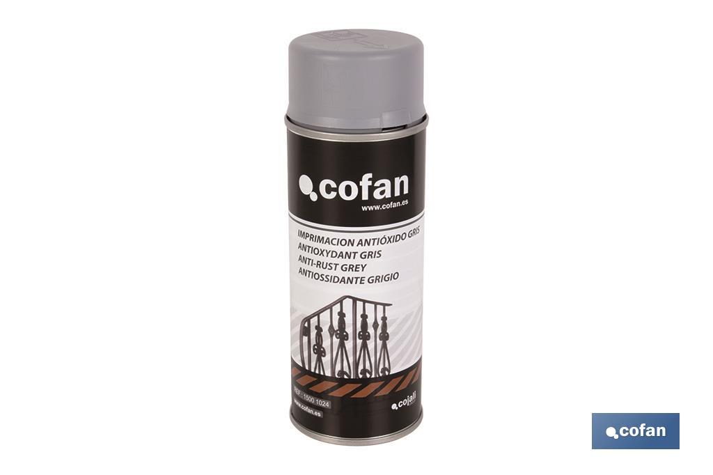 Tinta em Spray Primer | Cor Cinza | Anti-óxido | Embalagem de 400 ml - Cofan