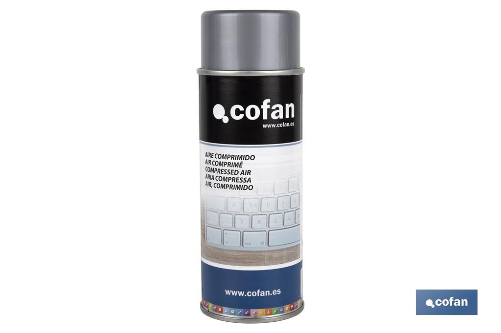 Compressed Air Duster Spray 400ml | Dry cleaning | If the container is turned upside down, the air expelled comes out frozen - Cofan