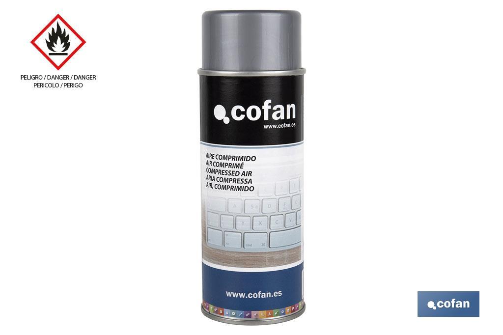 Compressed Air Duster Spray 400ml | Dry cleaning | If the container is turned upside down, the air expelled comes out frozen - Cofan